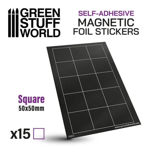 Green Stuff World Magnetbases Eckig 50x50mm 15x selbstklebend Magnet Sticker