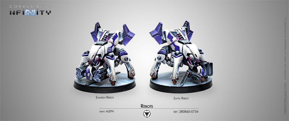 Infinity ALEPH Rebots Corvus Belli 280860 Samekh Zayin Rebot Missile Launcher