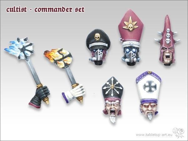 Tabletop Art Kultisten Kommandanten Set (7) Gestalltung Anführer Kultisten Kopf