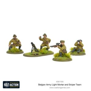 Warlord Games Belgian Army Light Mortar and Sniper Teams 28mm Bolt Action WW2