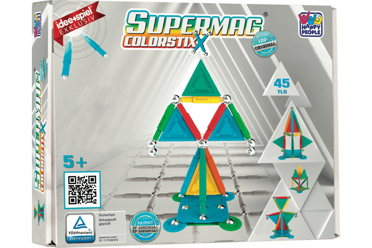 Happy People Supermag GlowStix – 10-teiliges Magnetisches Konstruktionsspielzeug | Leuchtende Magnetstäbe Für Kreatives Bauen